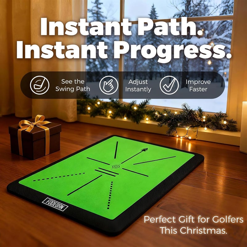 FODESAN Golf Hitting Mat – Practice Mat with Swing Path Feedback & Impact Detection – Indoor/Outdoor Use – Golf Swing Trainer for Home Training – Gift for Golfers, Beginners & Pros - Image 2